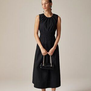 J Crew Womens Hyacinth dress‎ in cotton poplin Large Black Color